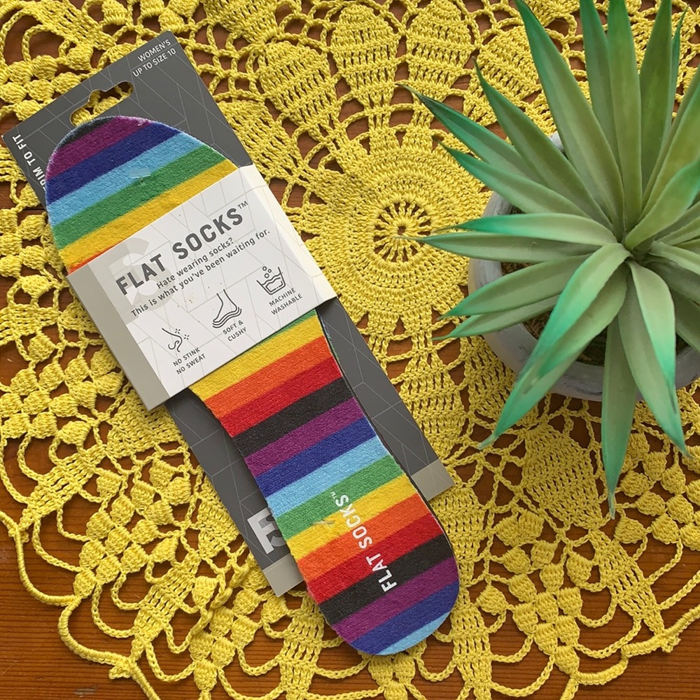5/$25 RAINBOW FLAT SOCKS insole slide ins
